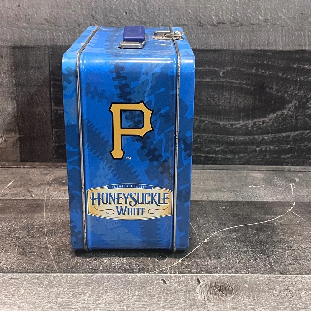 Bob the Builder Pittsburgh Pirates Metal Lunch Box 2005 White Blue Tin